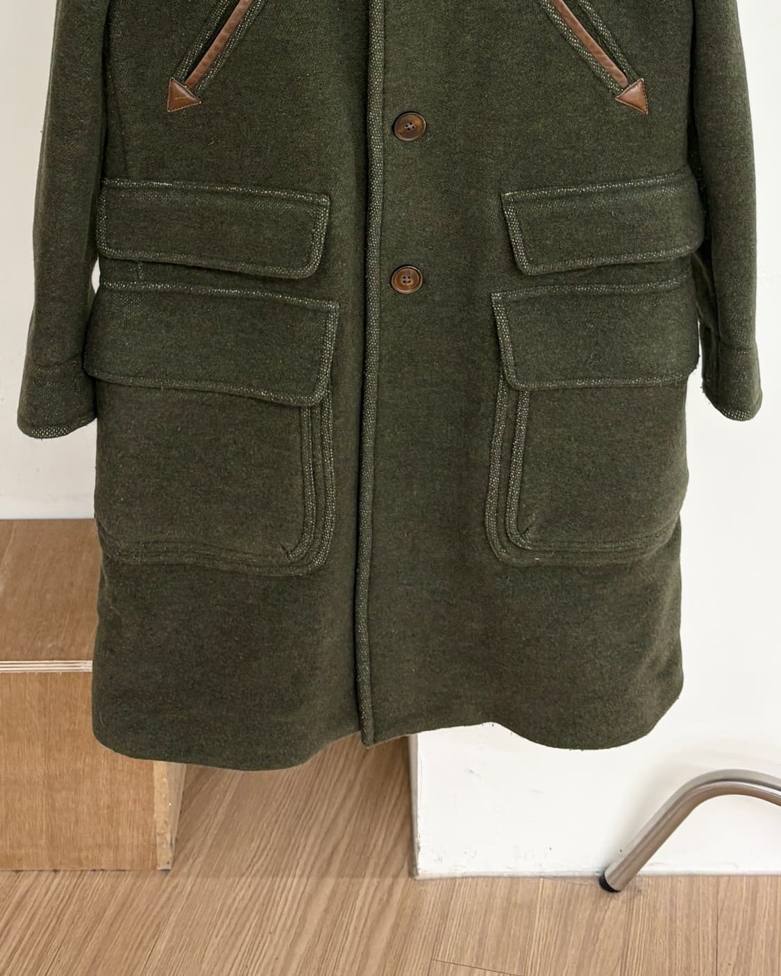 랄프로렌 카키 울 나일론 싱글 코트 상품이미지5