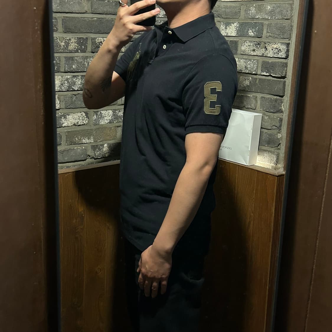 L) 폴로 랄프로렌 빅포니 반팔 카라티 블랙 올리브 상품이미지10