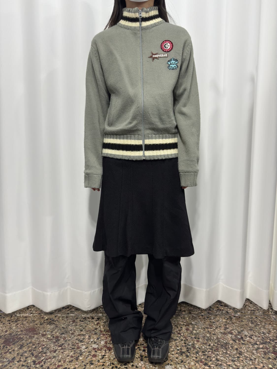 converse patch knit zipup 상품이미지2