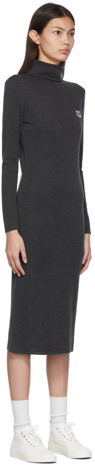 메종 키츠네 그레이 폭스 헤드 패치 니트 원피스 상품이미지1