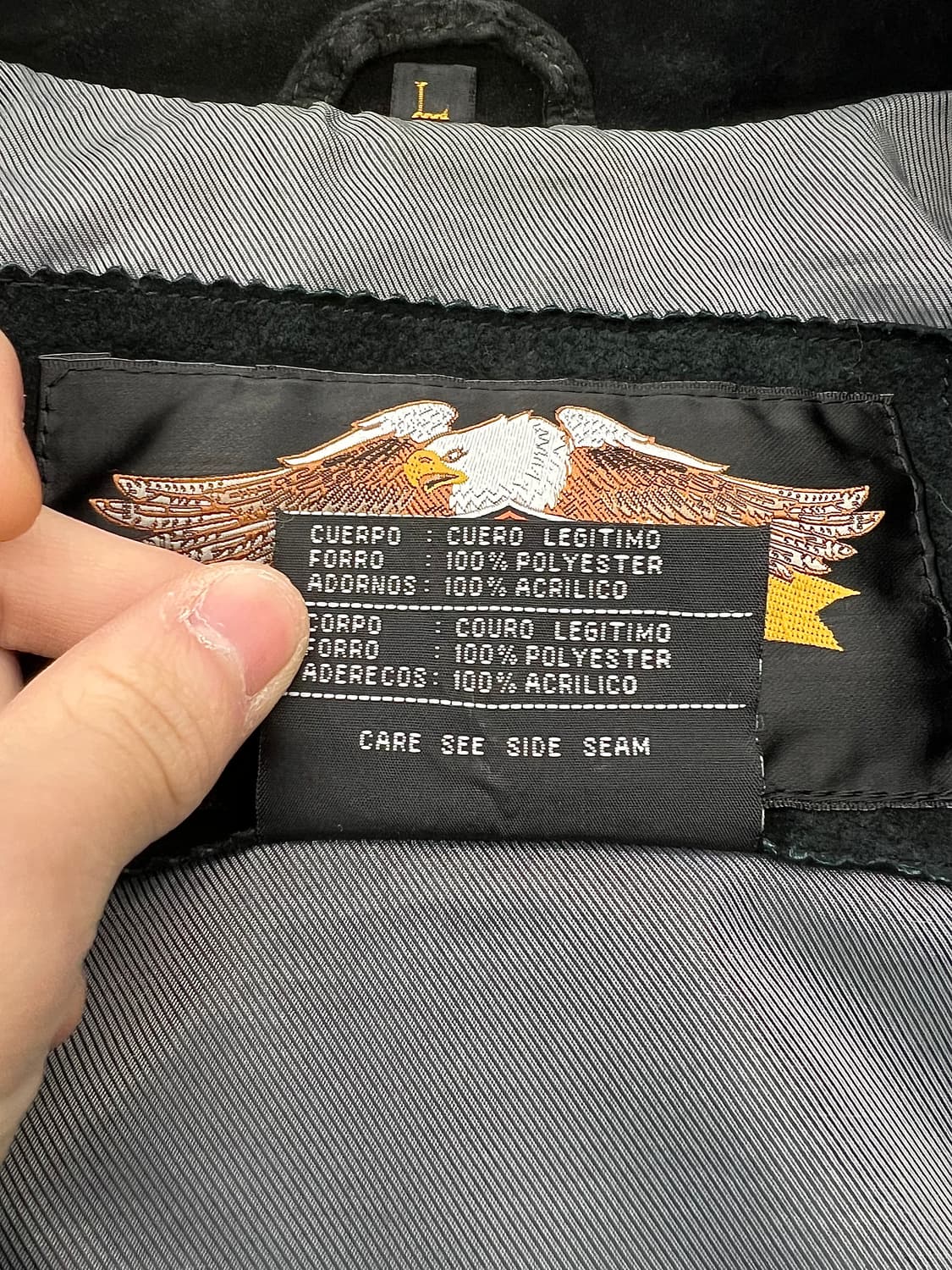 90s 할리데이비슨 블랙 스웨이드 레더 스냅 포켓 라이더 자켓 상품이미지8