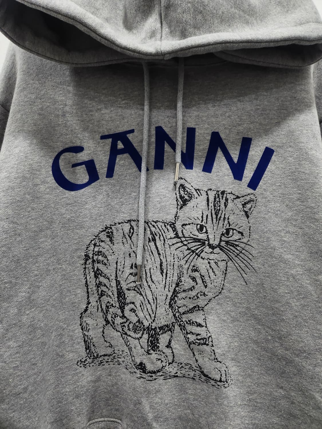 LOW GAUGE 고양이 프린팅 후드티 그레이 여성 90사이즈 상품이미지2
