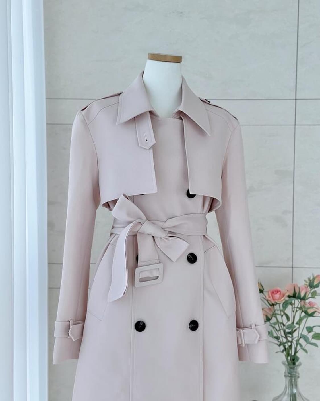 메이윤 자체제작 핑크 트렌치코트 상품이미지2