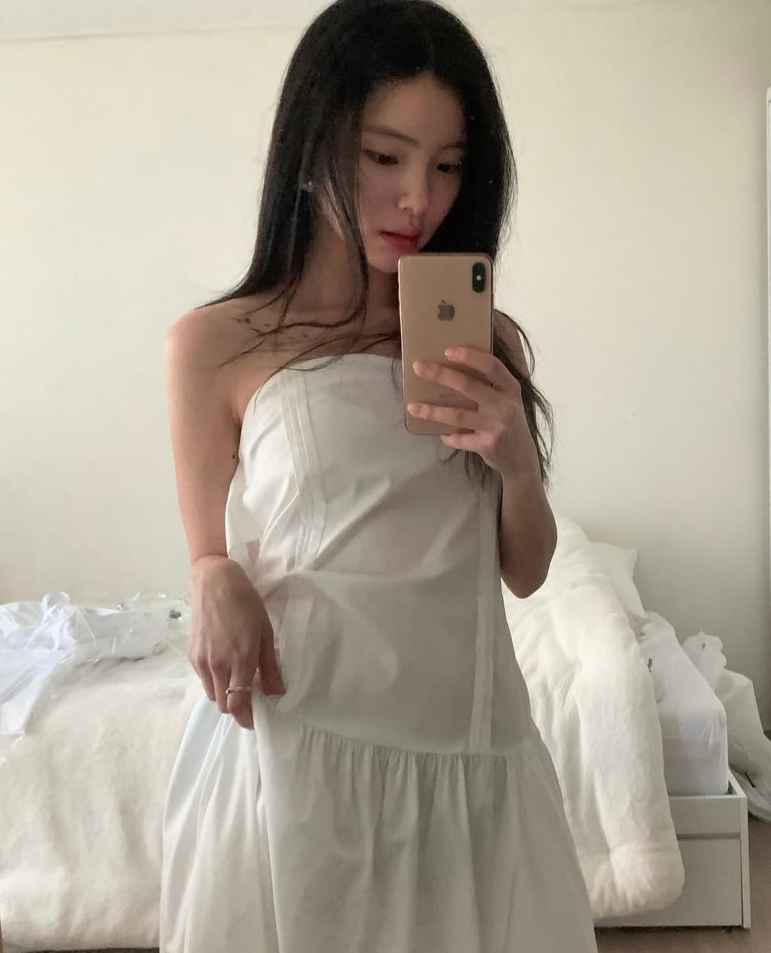 르에 리본 핀턱 원피스 상품이미지2