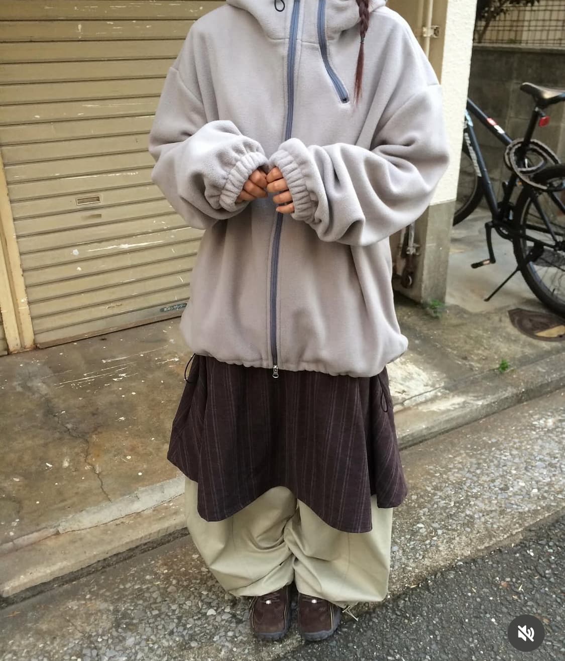 예잇 yeet 아이니 세로줄 플레어 스커트 빈티지 레이어드 스커트 상품이미지5