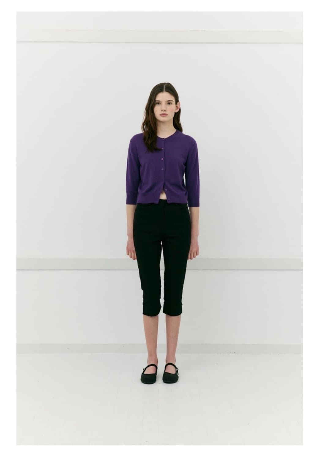 아르토 3/4 sleeve cardigan purple 상품이미지2