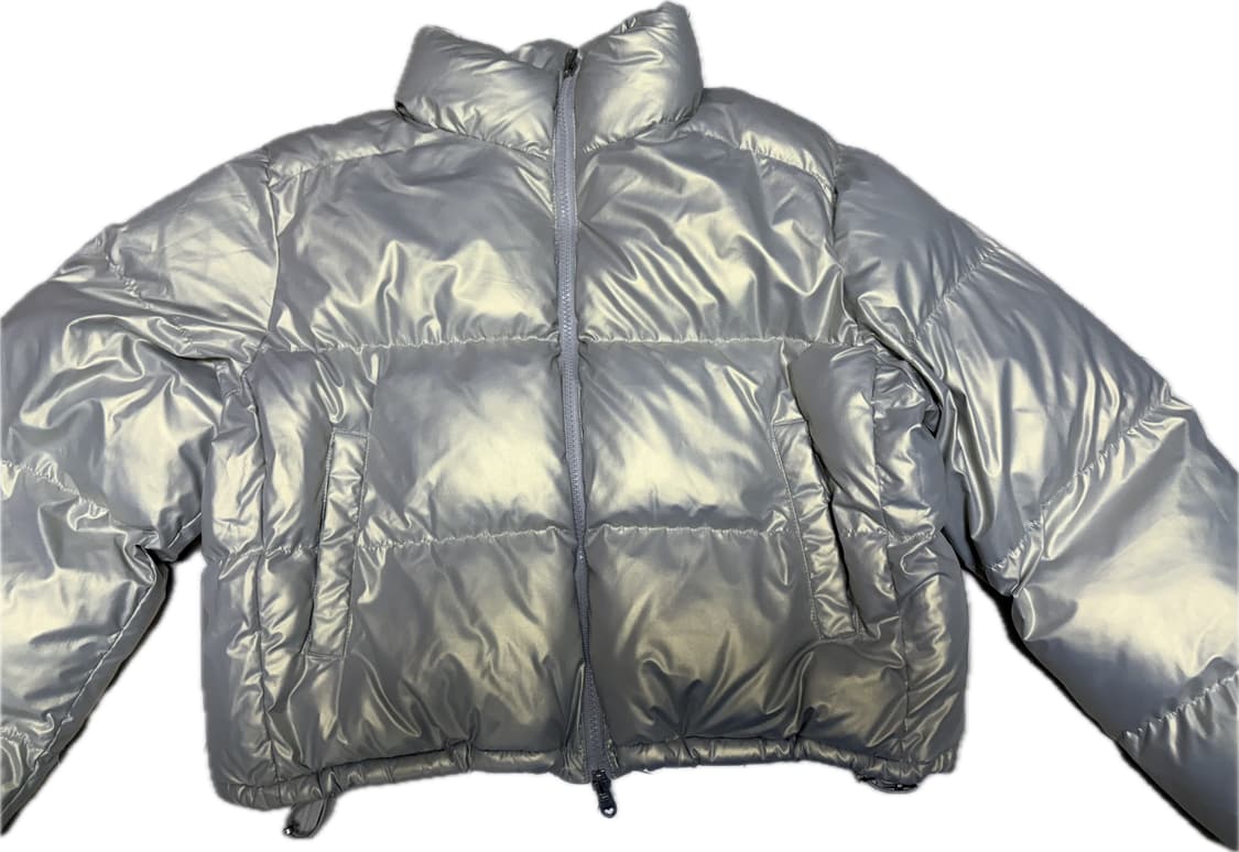 비터셀즈 글로시 크롭 푸퍼 패딩 자켓 실버 상품이미지2