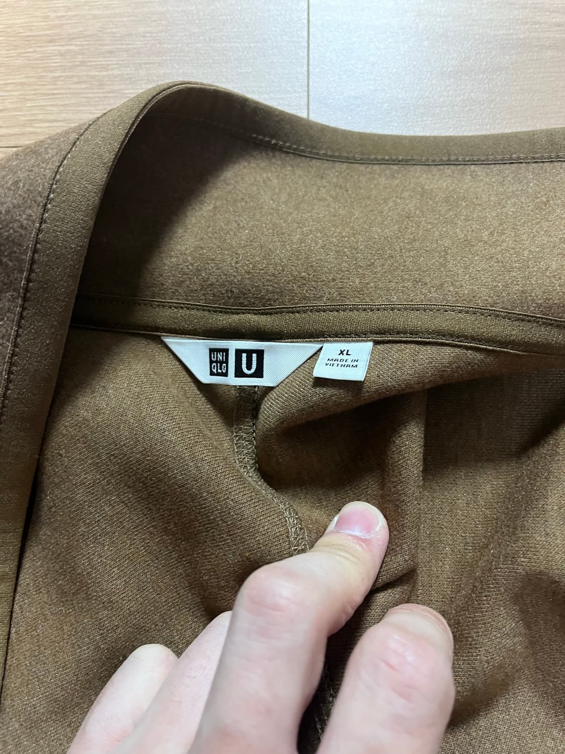 유니클로 U 브러시드 저지 집업 블루종 브라운 XL 상품이미지2