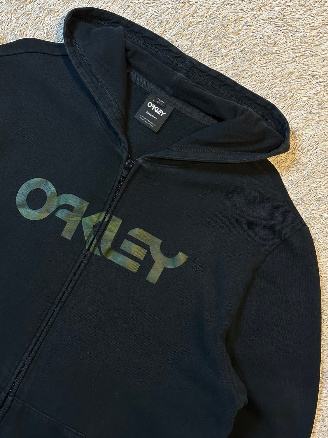 희귀) 오클리 OAKLEY 밀리터리 스펠로고 후드집업 블랙 상품이미지2