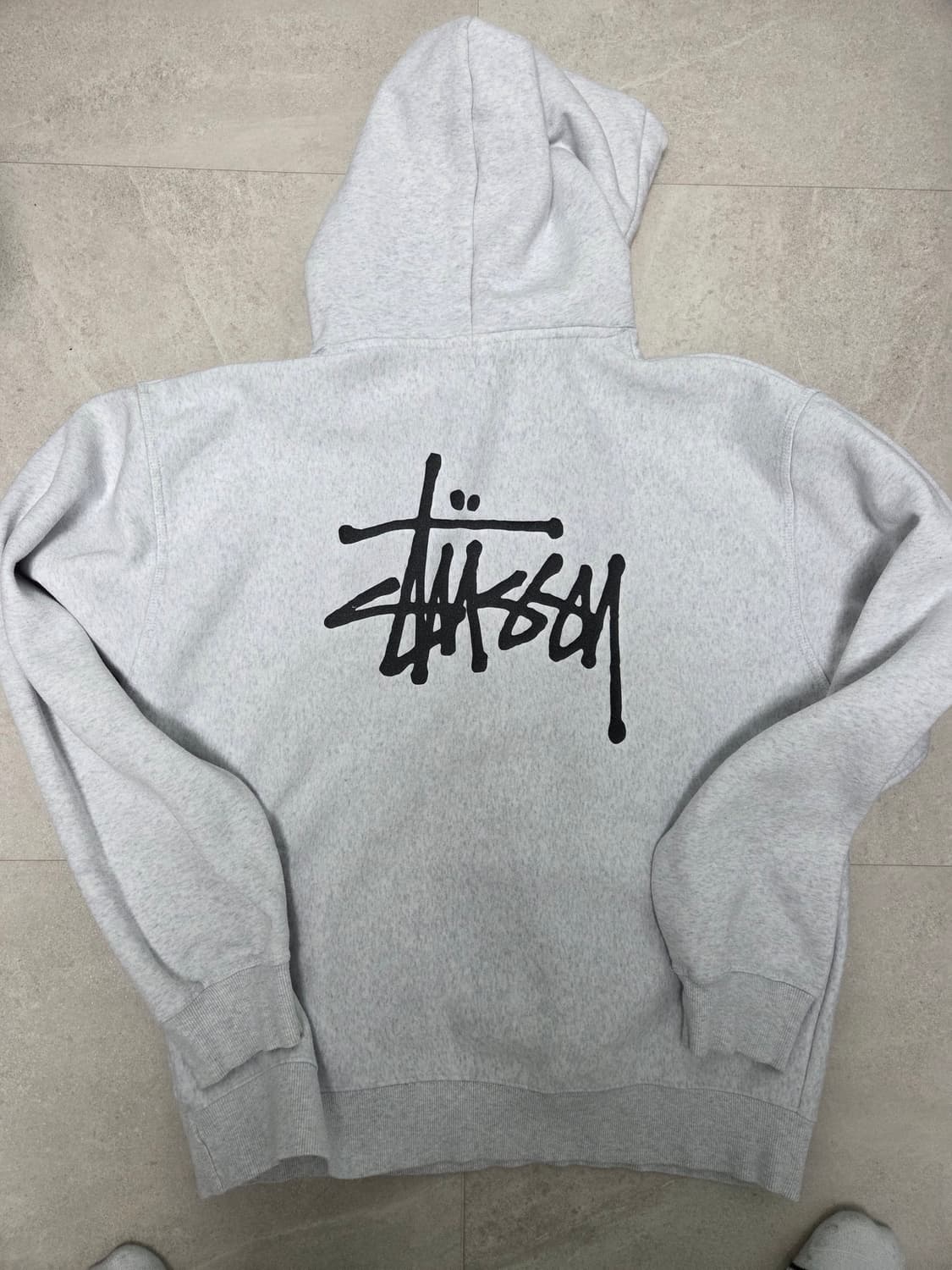 스투시 베이직 로고 후드티 그레이 상품이미지3