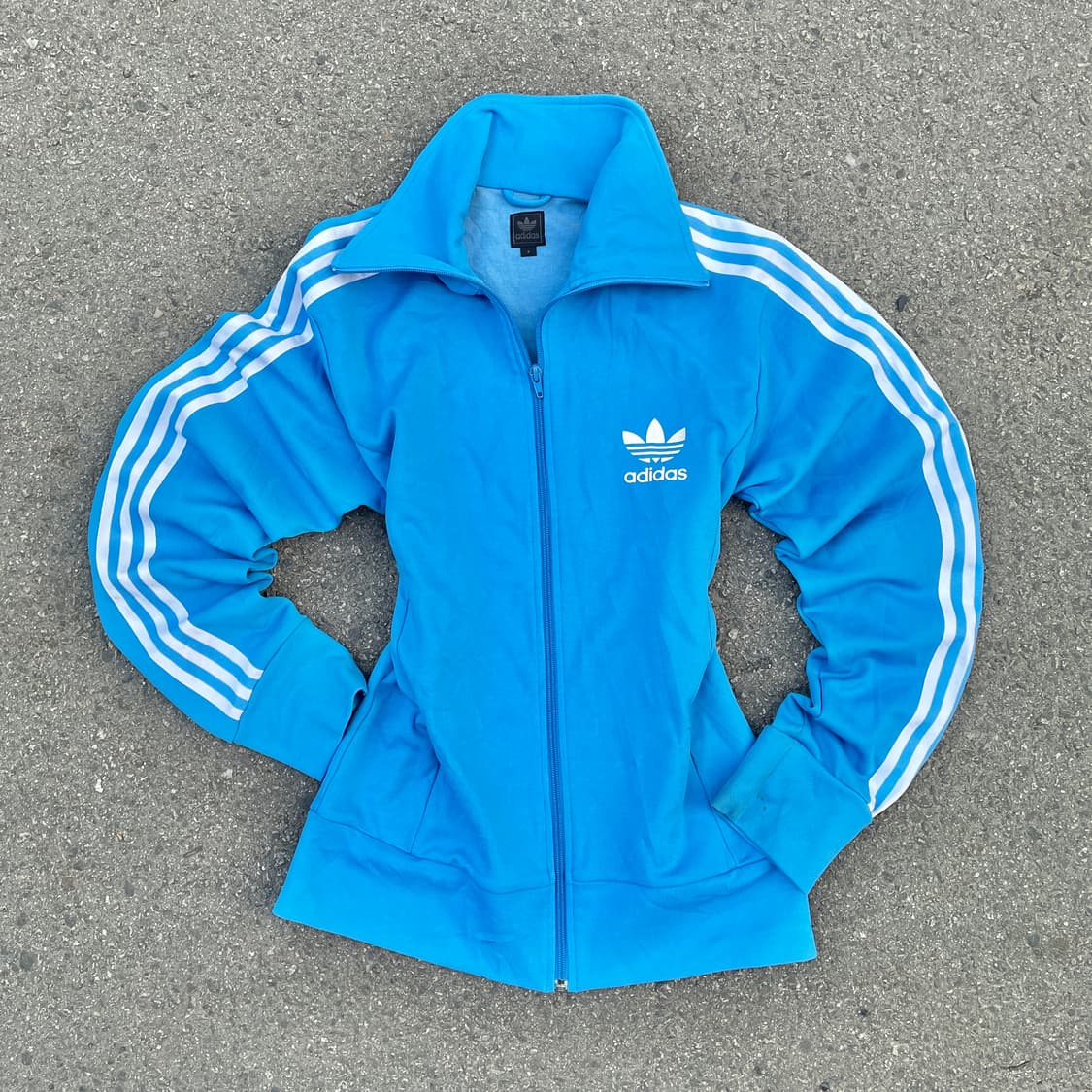 00s 아디다스 대대장 스카이블루 하늘색 져지 올드스쿨 트랙탑 L 상품이미지3