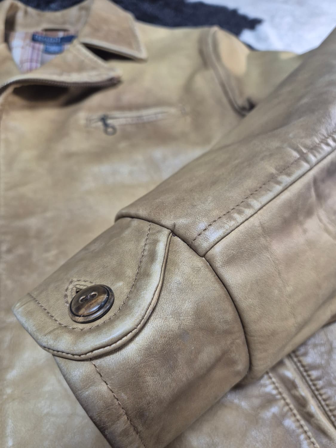 폴로 랄프로렌 에이징 레더 라이더 자켓 L 상품이미지5