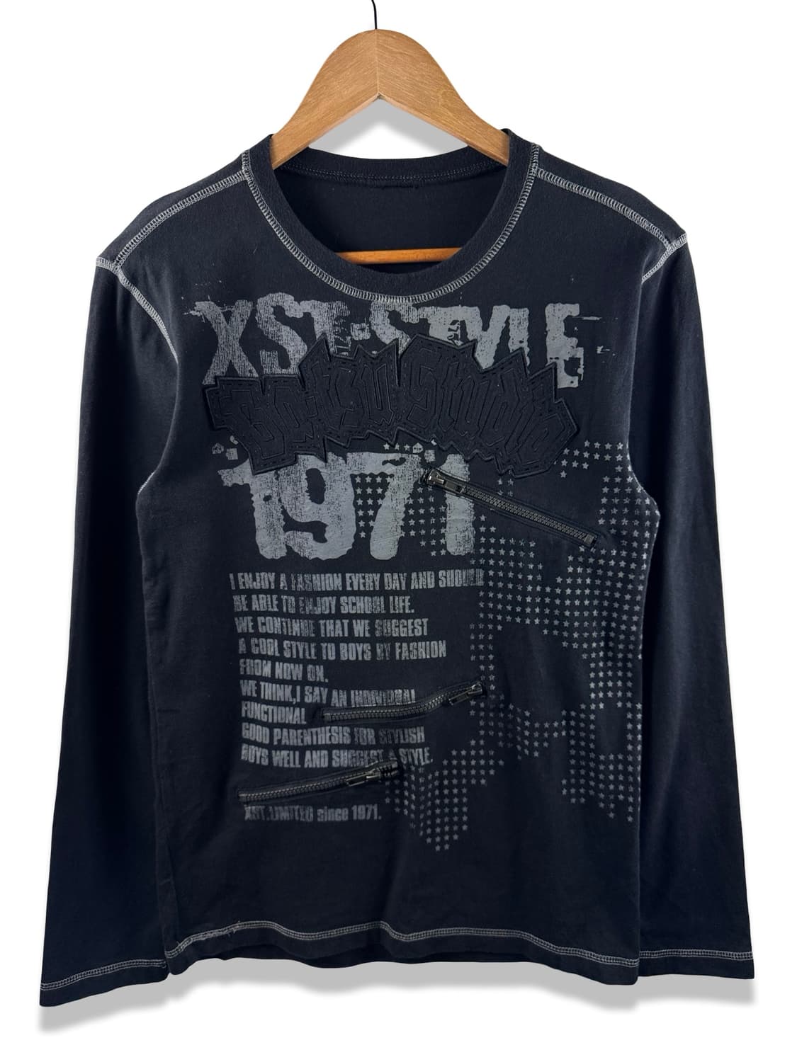 JPN Y2K 스컬 지퍼디테일 롱슬리브2148 상품이미지1