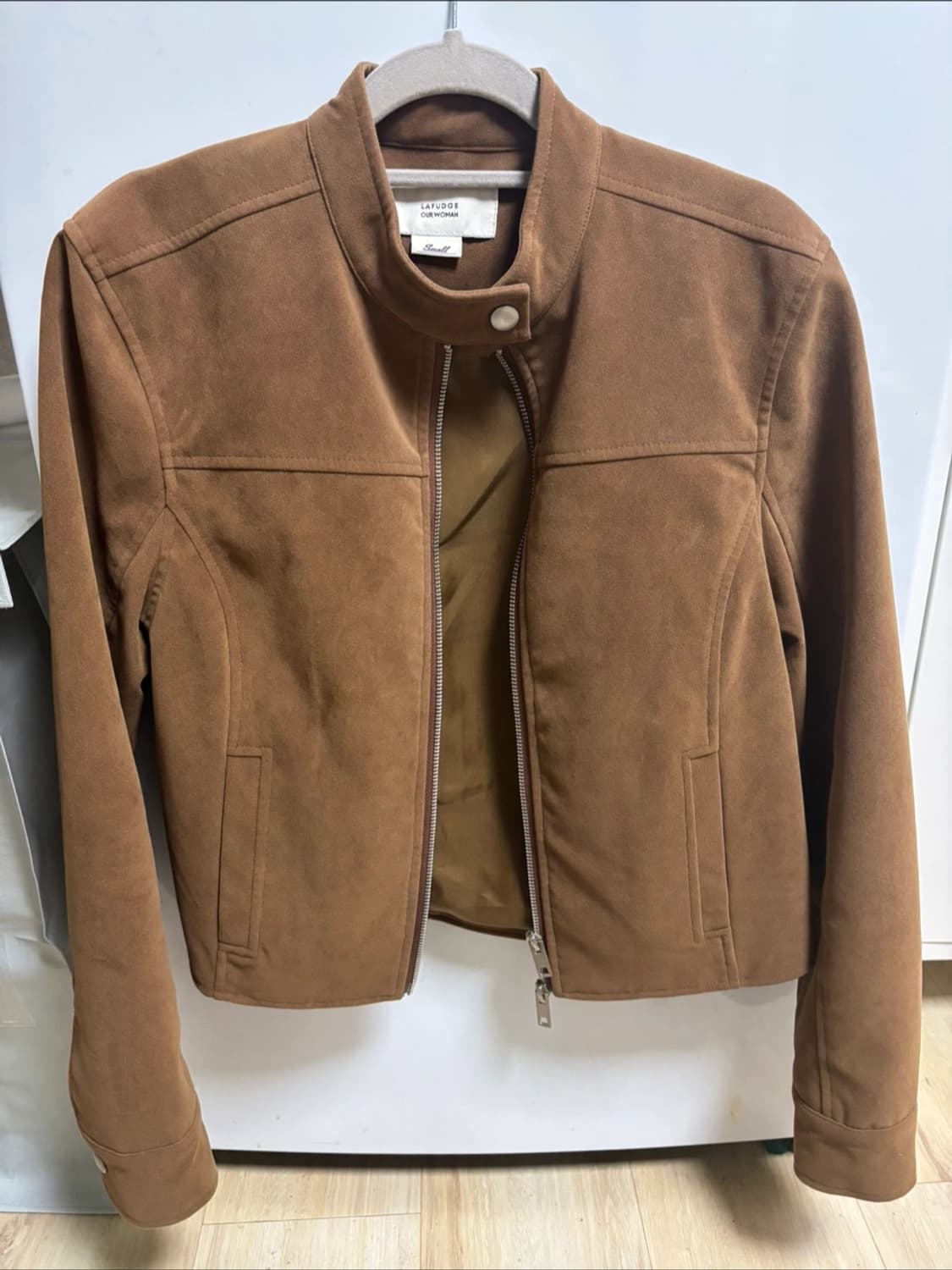 (착샷O)라퍼지포우먼 인시전 레이싱 스웨이드 자켓 상품이미지6