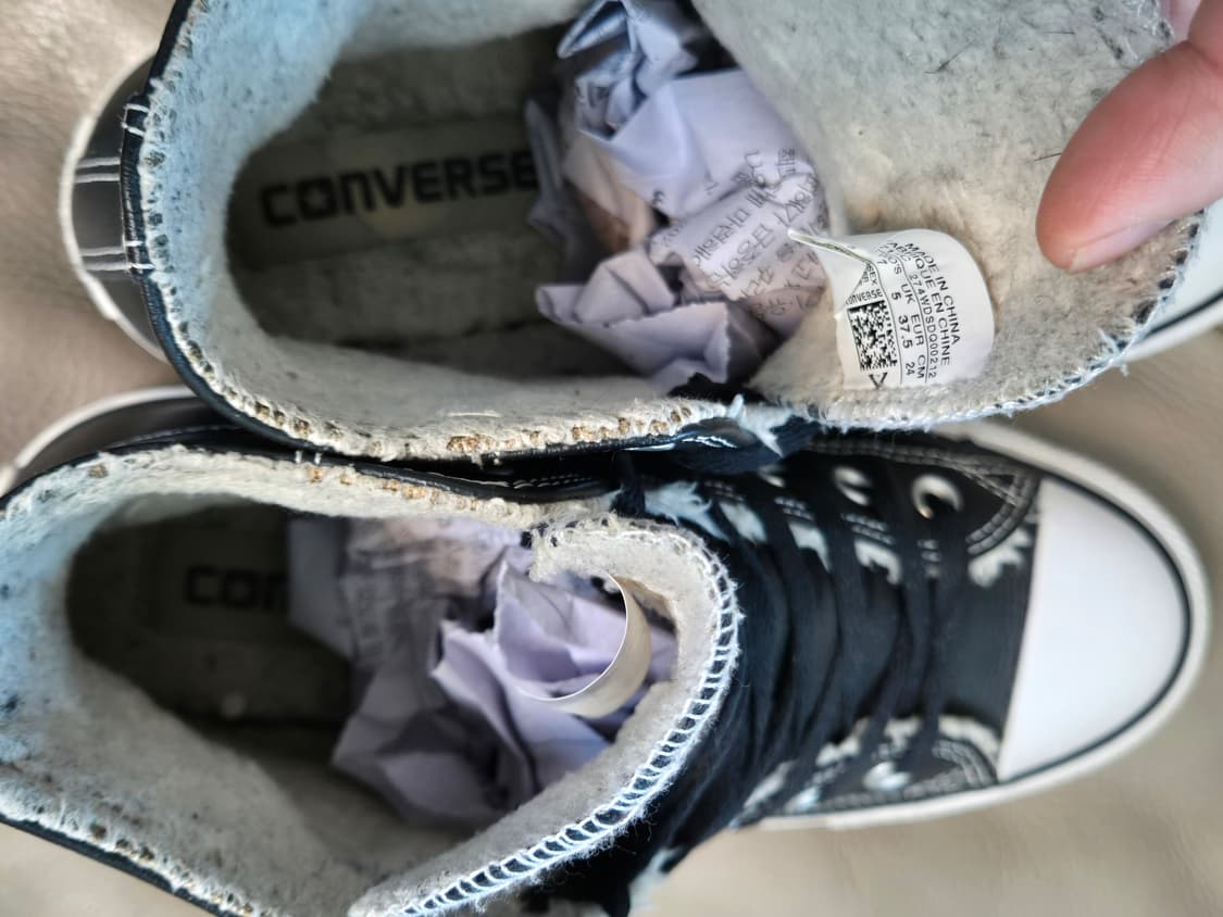 컨버스 올스타 척테일러 하이 가죽 시어링 양털 여자 240 상품이미지6