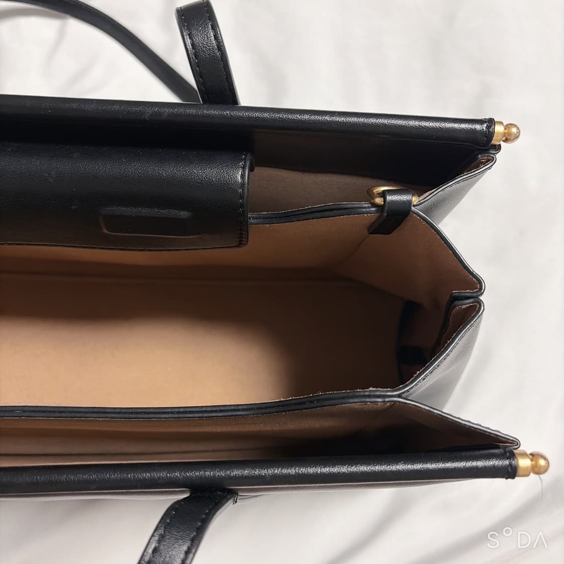 루에브르 블랙 레더 숄더백 상품이미지7