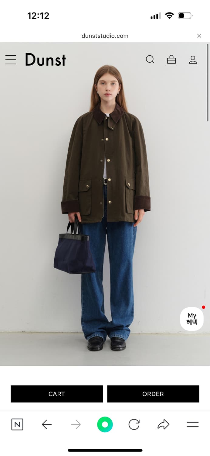 던스트 왁스 코튼 헌팅 자켓 카키 00S (택만뜯은 새상품) 상품이미지3