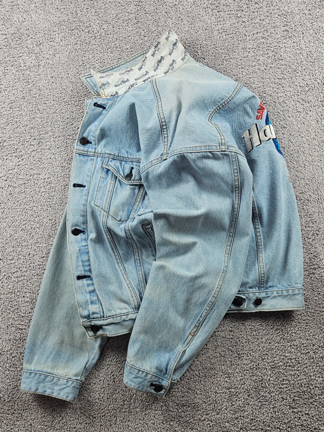 하드락카페 자수 백로고 데님 트러커 자켓 ( L ) / 9408 상품이미지2