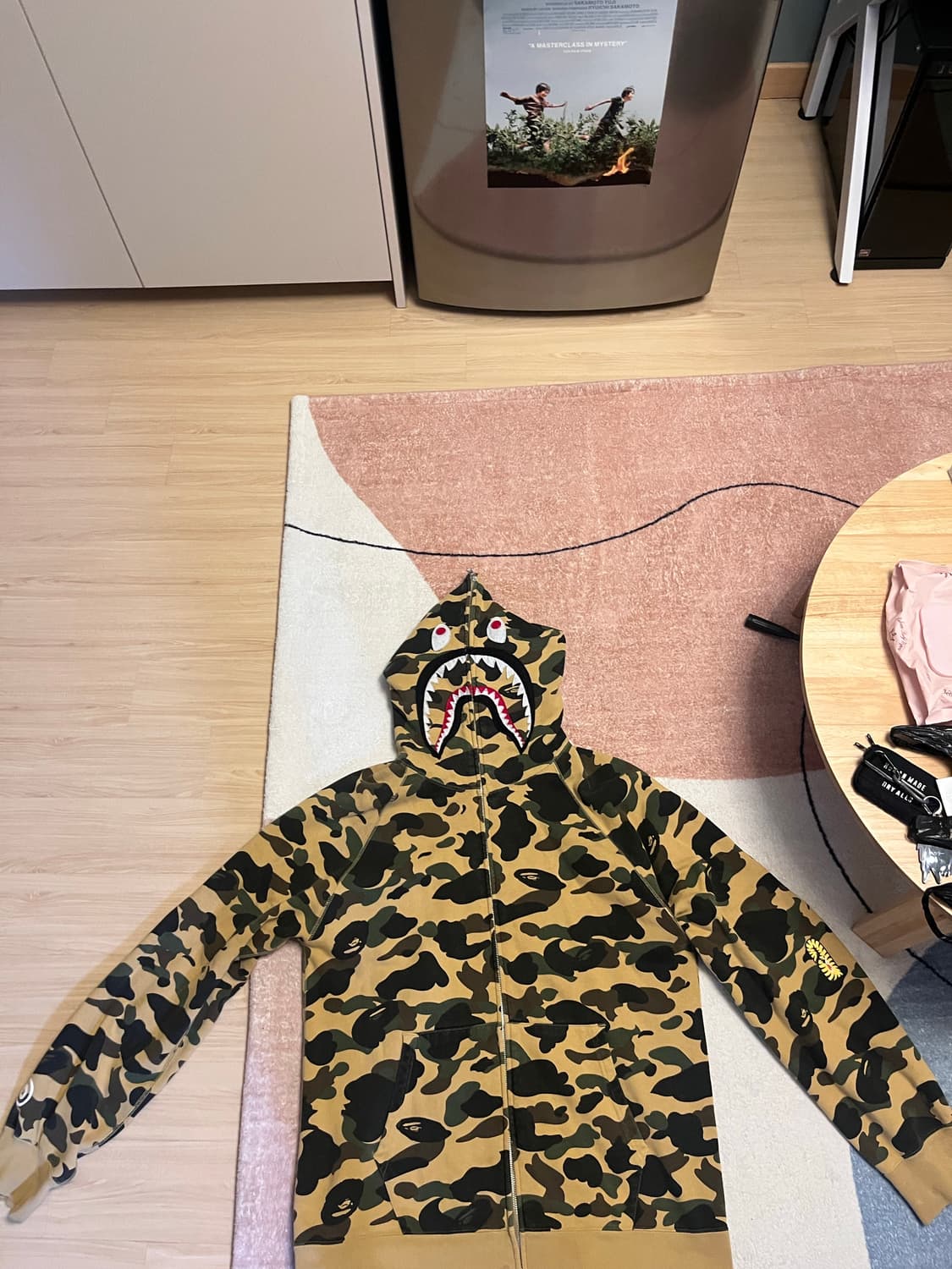 베이프 황계 xxl PONR 퍼스트 카모 세컨드 샤크 풀 집 후드 옐로우 상품이미지1