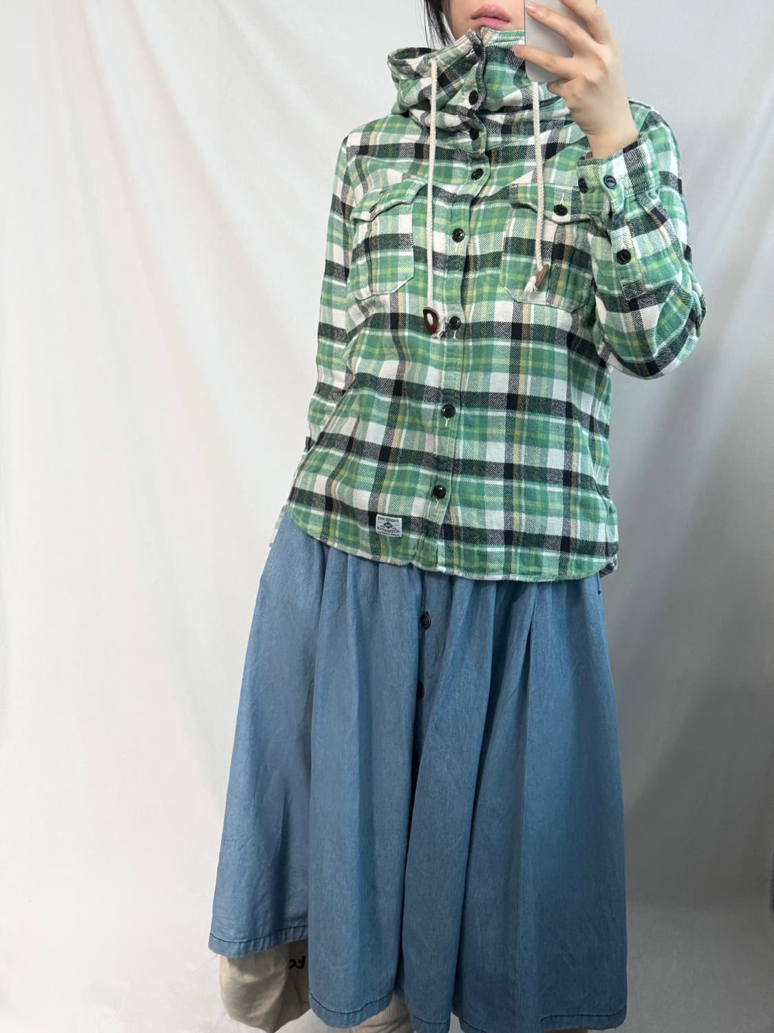 하이넥 플란넬 후디드 자켓 상품이미지3