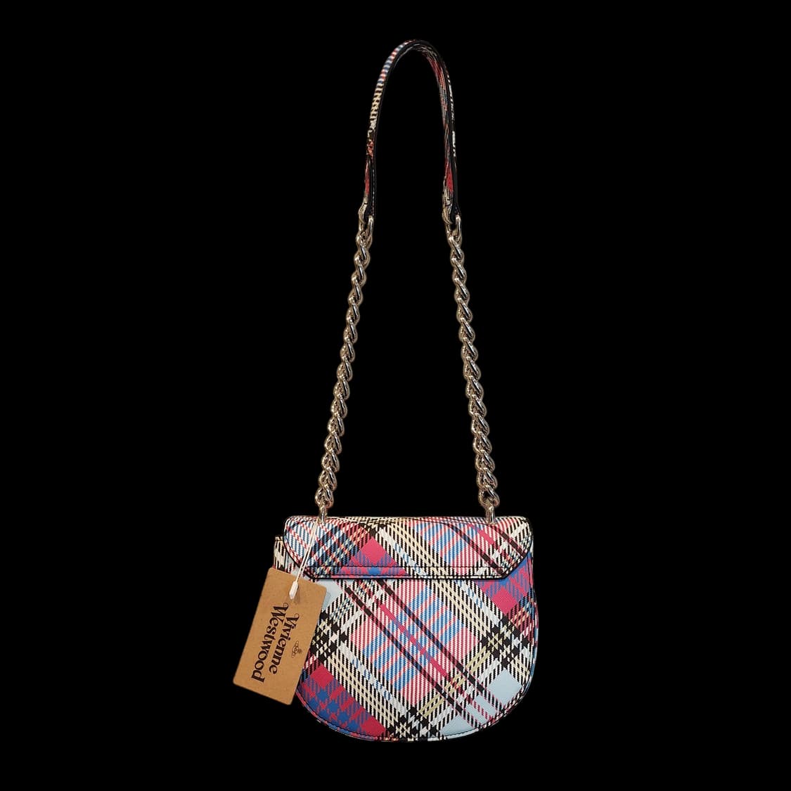 [정품] 비비안 웨스트우드 ORB 소피아 타탄 체크 새들백 숄더백 가방 상품이미지2