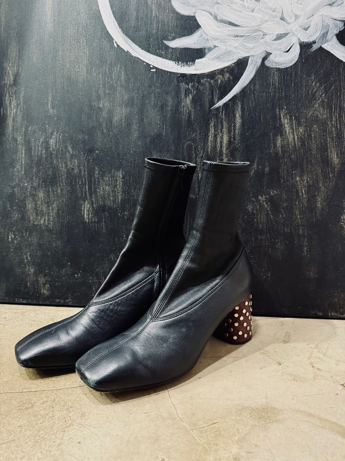 헬무트랭 스퀘어 토 레더부츠 상품이미지6