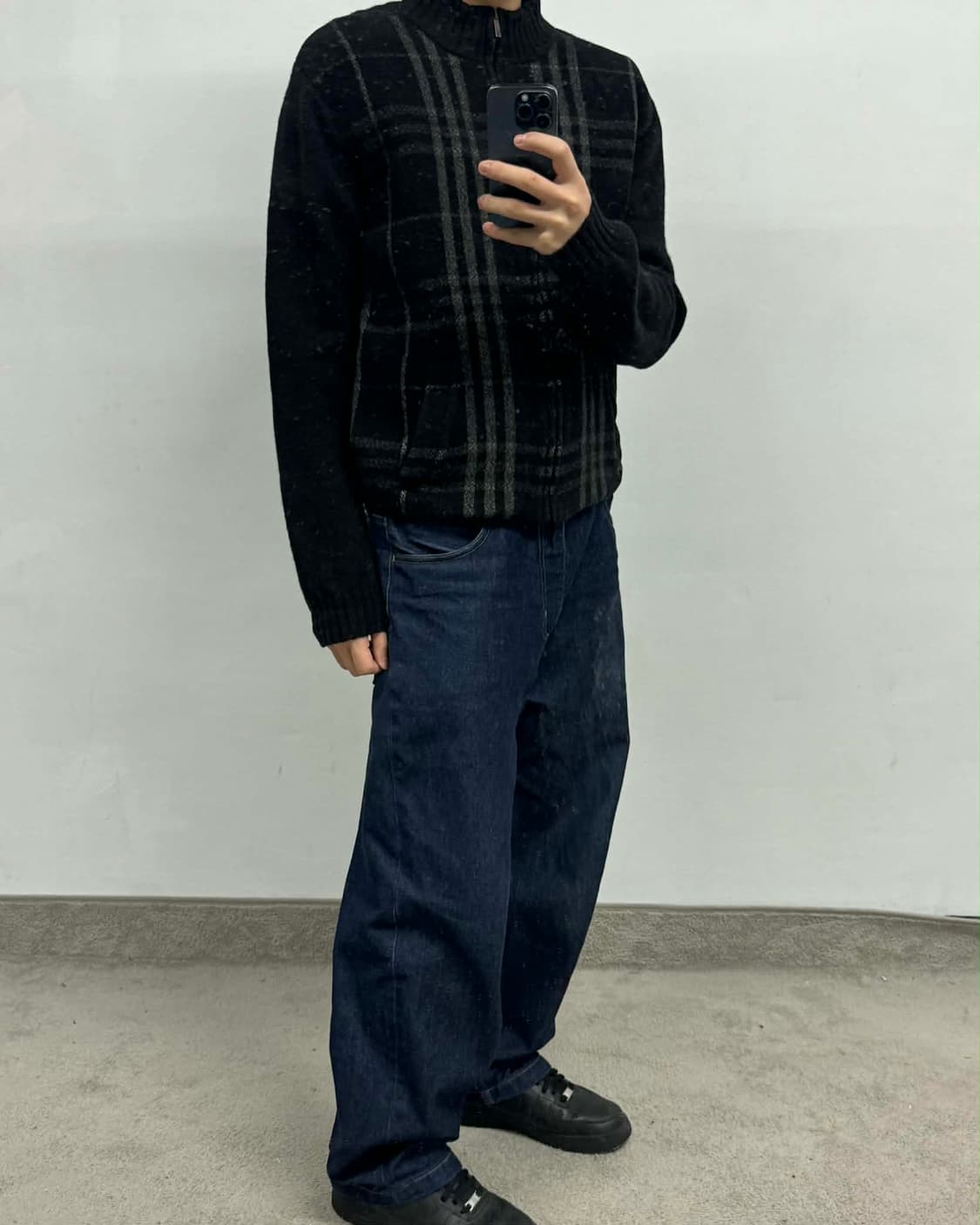 [M] 버버리 런던 노바체크 울 니트 집업 자켓 상품이미지3