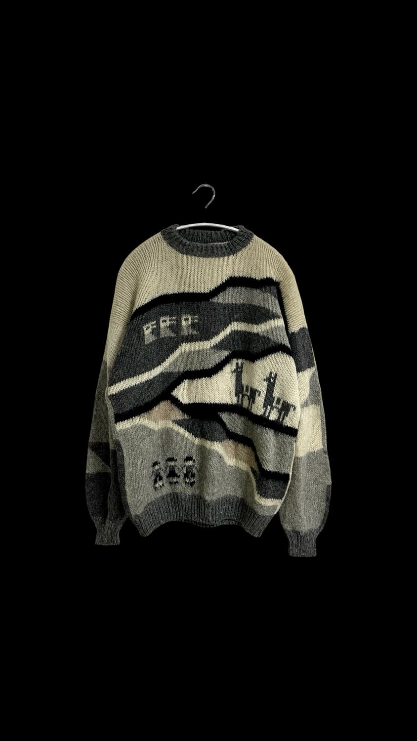 핸드메이드 패턴 VTG 니트 상품이미지1