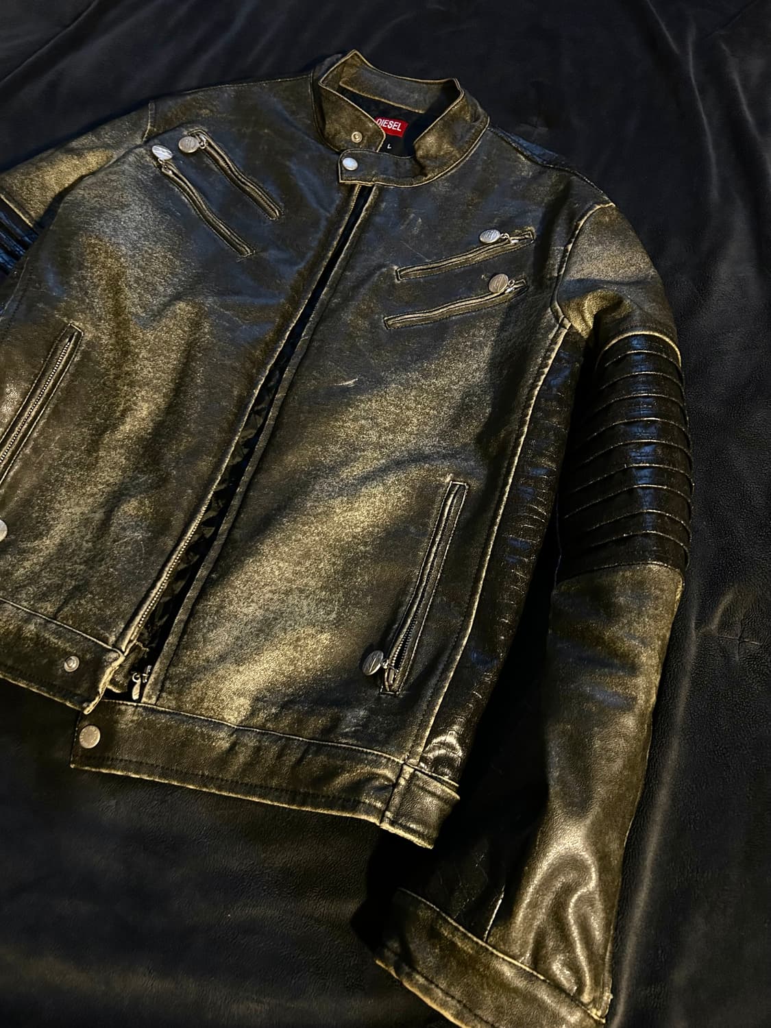 Diesel Sheep Skin Leather Biker Jacket 상품이미지2