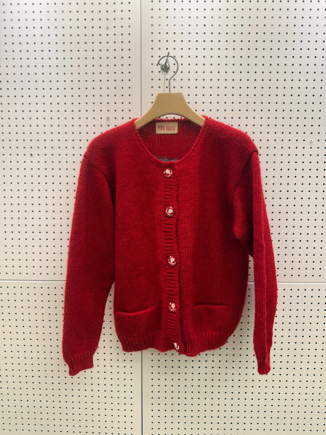 핑크하우스 레드 백 포인트 니트 가디건  상품이미지2