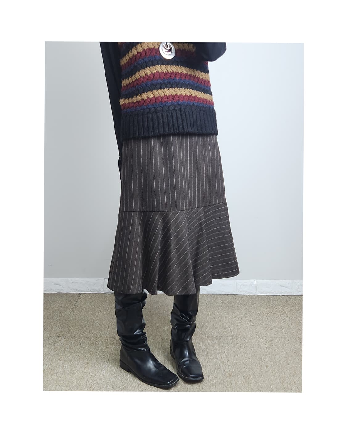 (레쥬메)라인 물결 스커트 상품이미지1