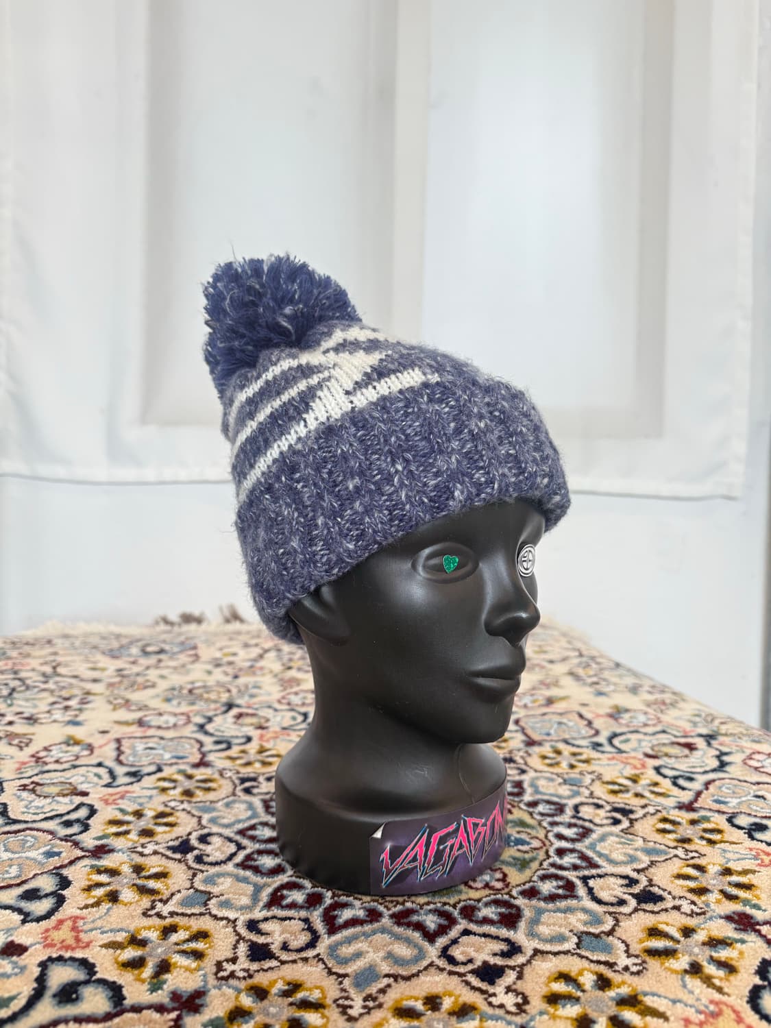 빈티지 네이비 별 방울비니 상품이미지3