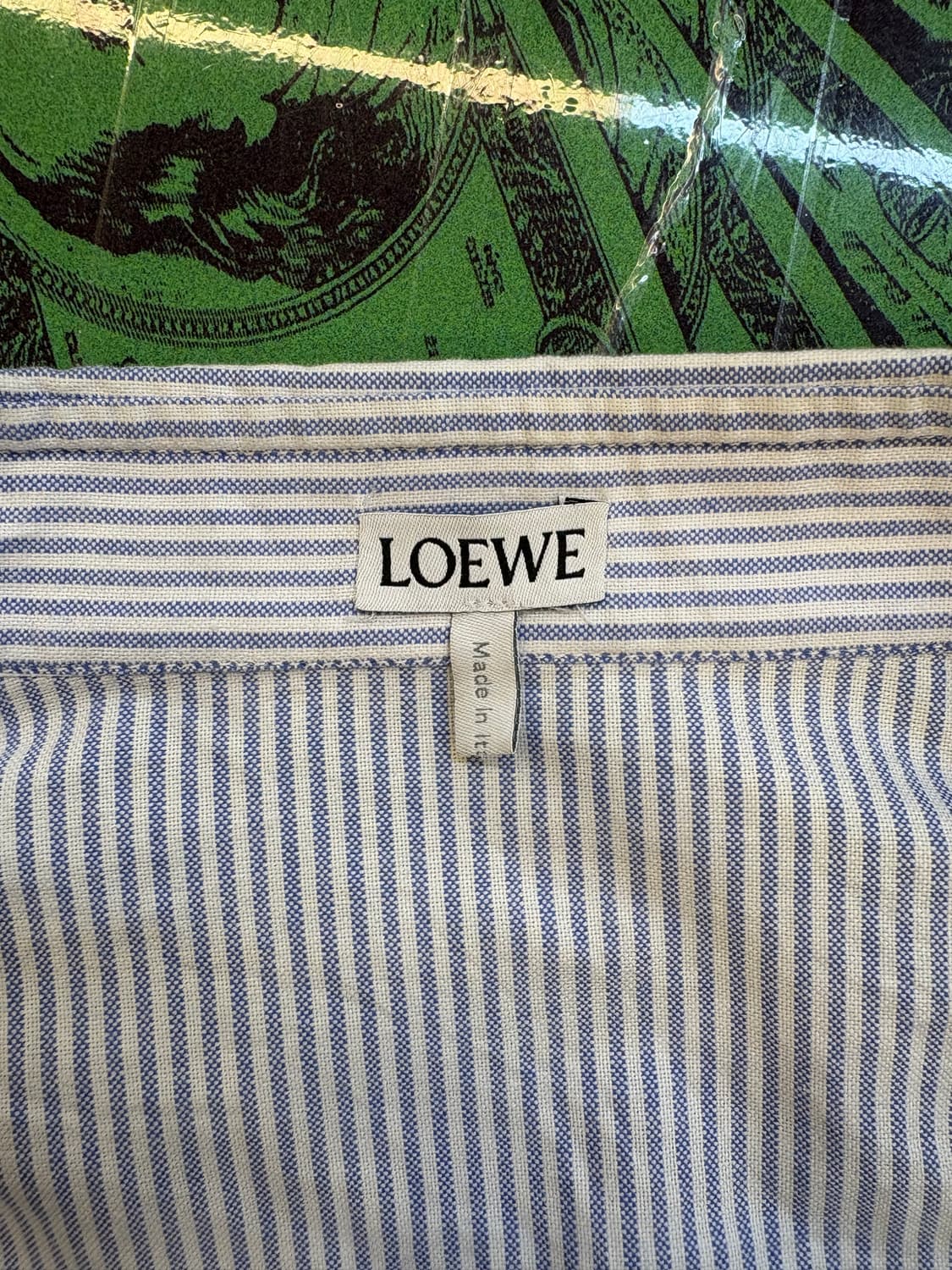 로에베 스트라이프 레더 포켓 셔츠 상품이미지3