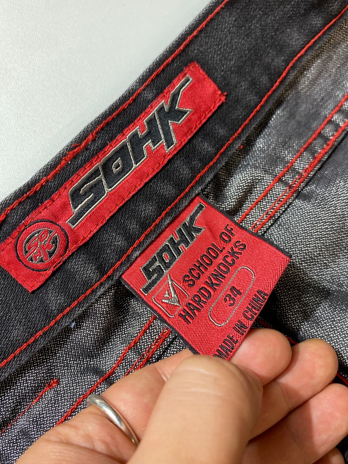 [34] 90s SOHK 스쿨오브하드낙 루즈 와이드 핏 데님팬츠 상품이미지9