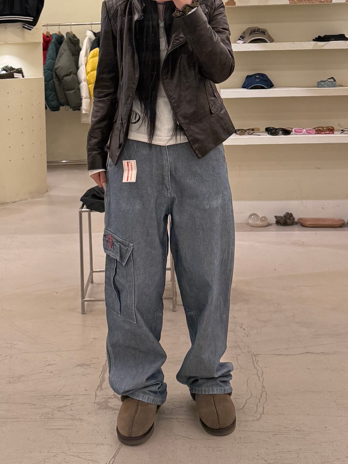 빈티지 더티데님 카고 팬츠 U983 상품이미지1