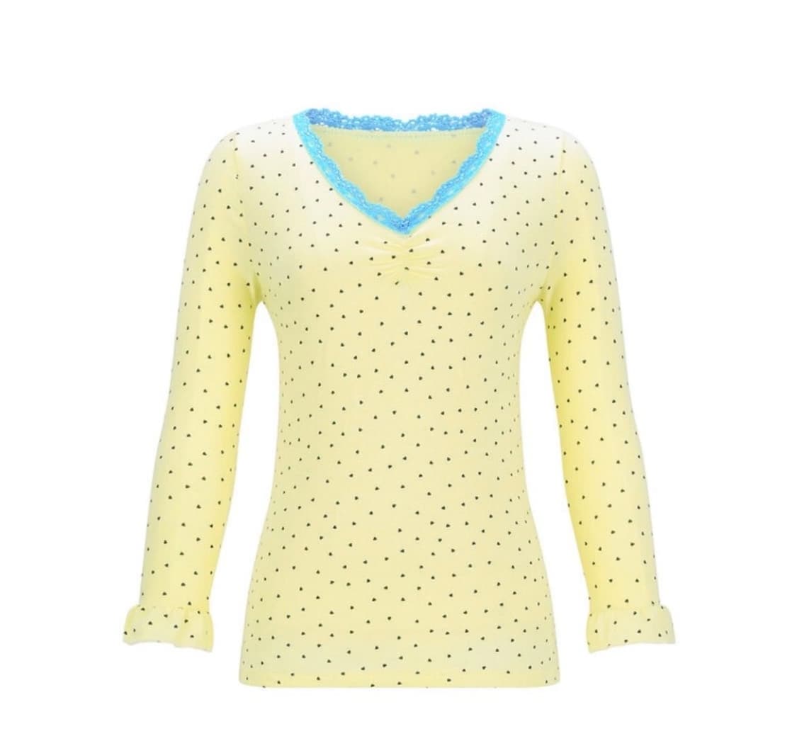 [F.E.E.S] mini heart lace top (lemon 상품이미지1