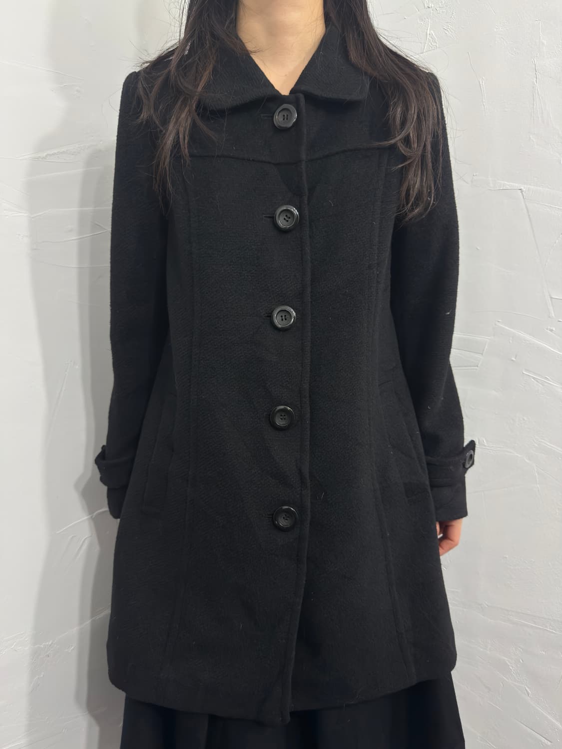 persodea black button coat 상품이미지2