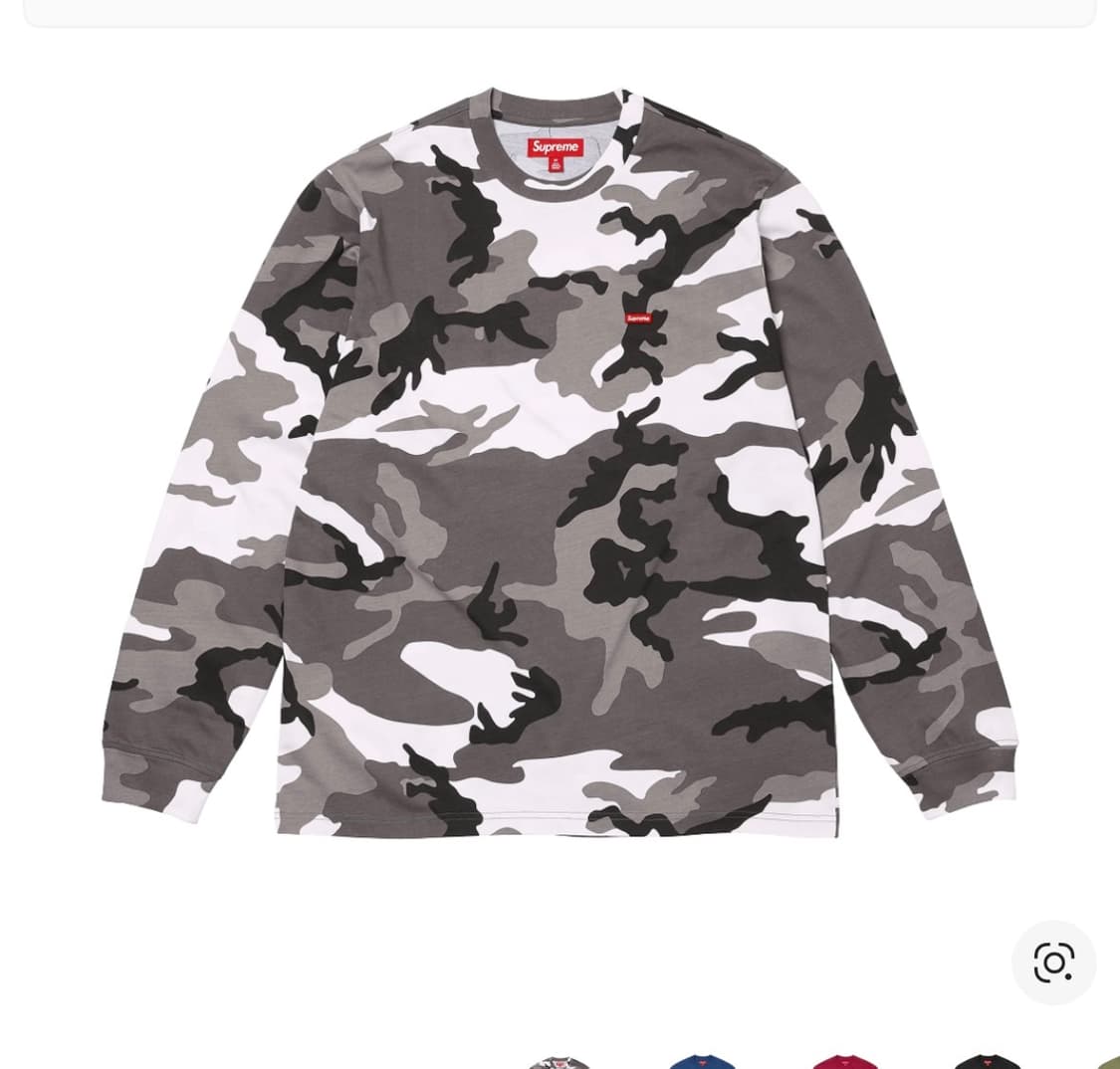 슈프림 스몰 박스 롱슬리브 티셔츠 스노우 카모 상품이미지1