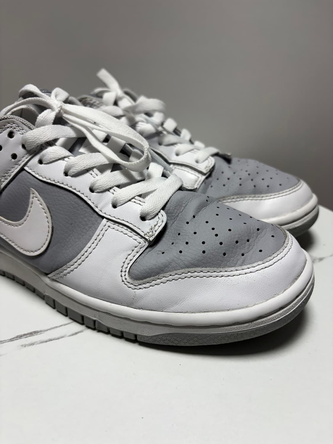 나이키 덩크 로우 레트로 화이트 뉴트럴 그레이 260mm 상품이미지8
