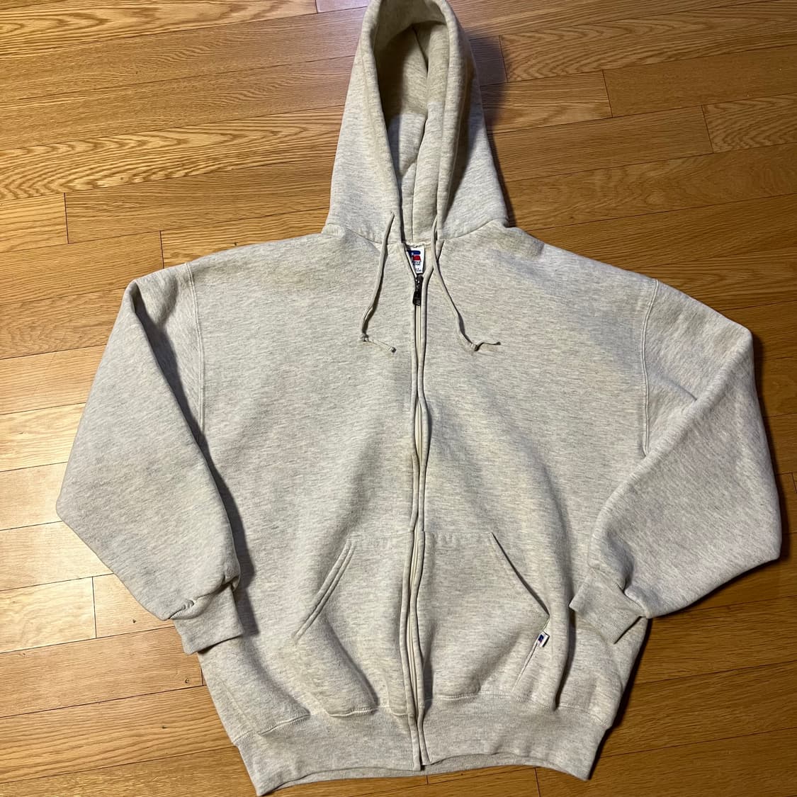 [XL] 90s USA 빈티지 러셀 후드집업 헤더 그레이 상품이미지1