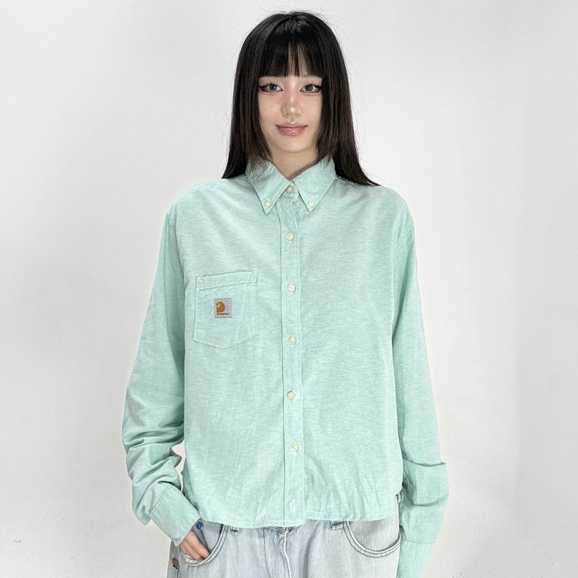 Carhartt 크롭 긴팔셔츠 상품이미지1