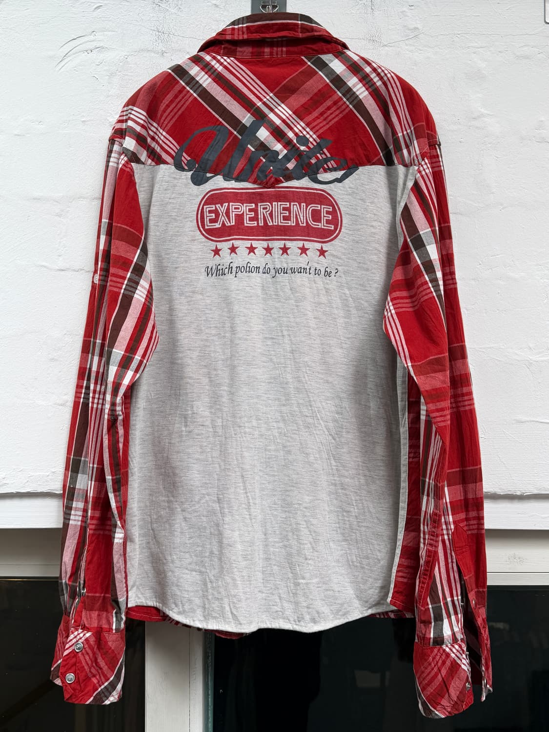 Japanese Vintage 웨스턴 카우보이 카라 와이어 체크셔츠 L 상품이미지7