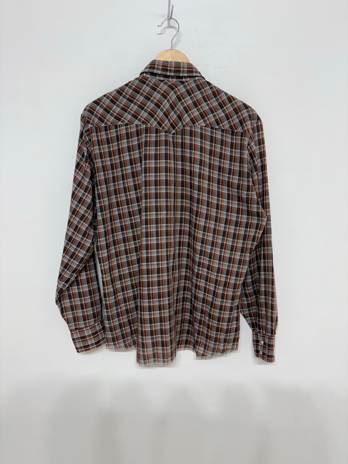 80's vtg Wrangler check Western shirt. 상품이미지7
