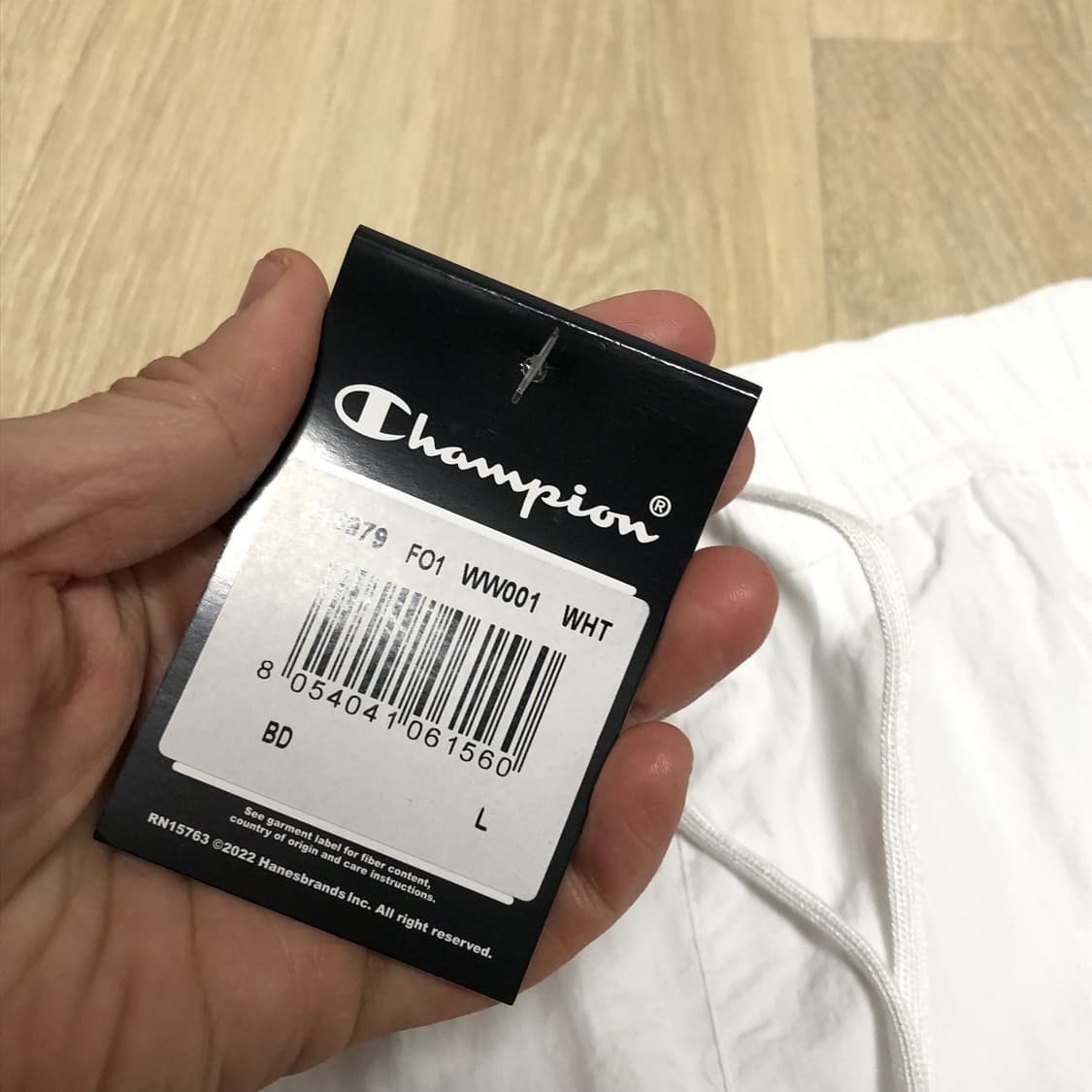 (L) 새상품 챔피언 Champion 로고 5인치 나일론 숏팬츠 화이트 상품이미지4