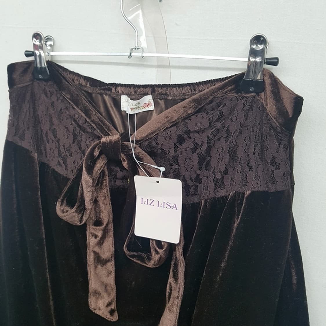 [새상품] LIZ LISA 벨벳 밴딩 스커트 브라운 상품이미지4