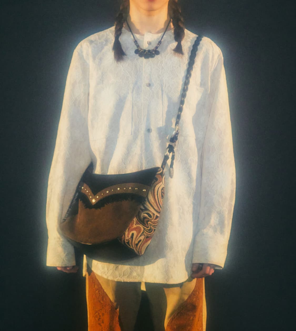 앤더슨벨 스웨이드 자카드 크로스백 메신저백 상품이미지4