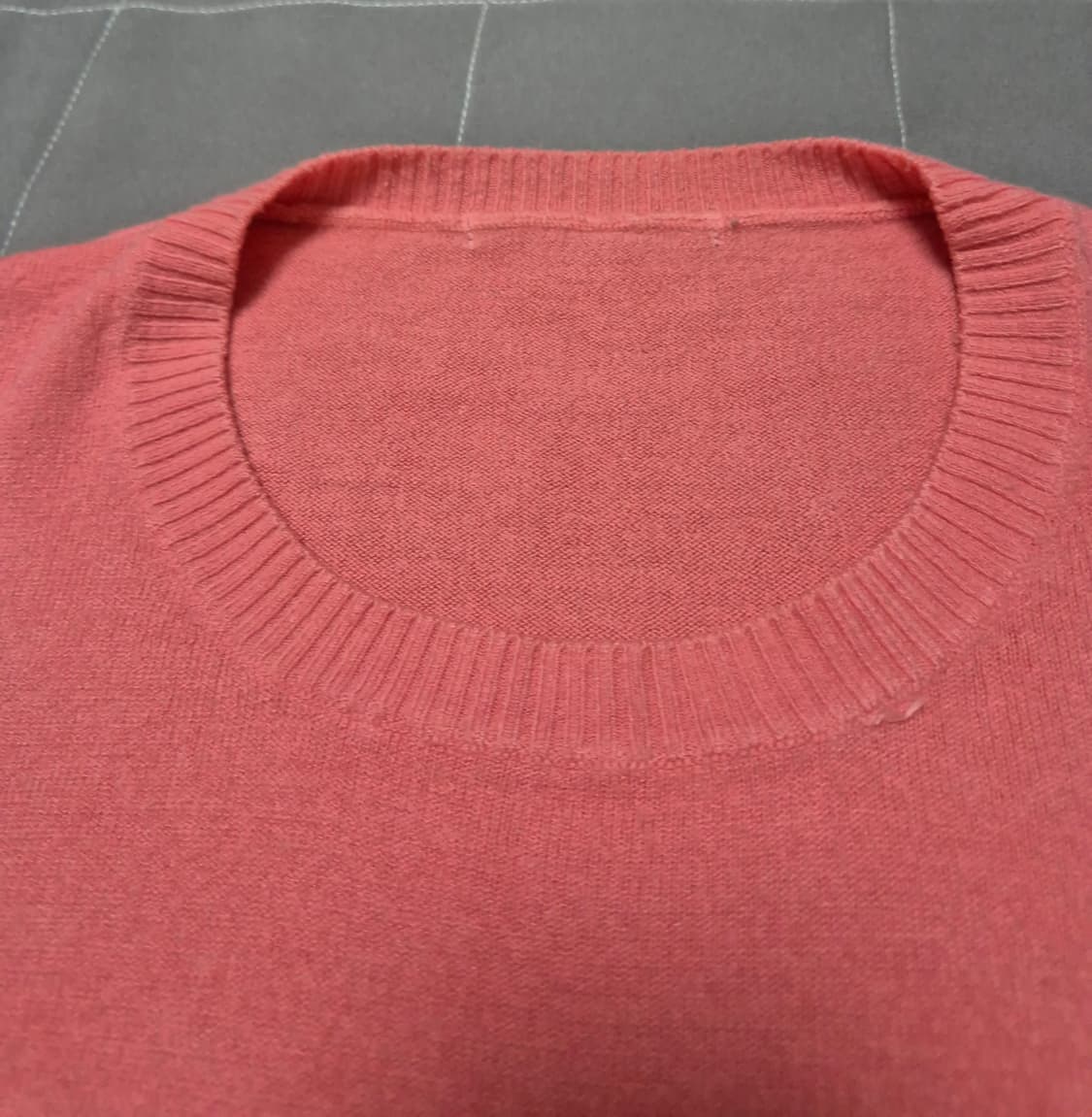 코랄핑크 빈티지 니트 티셔츠 상품이미지4