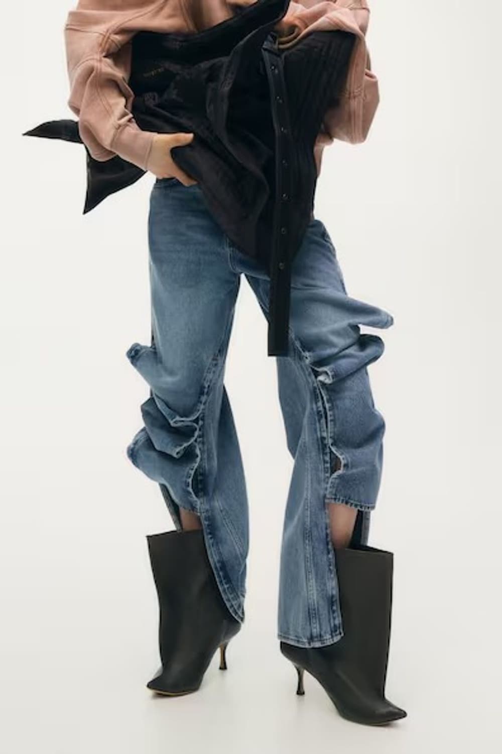 원가양도) H&M 글렌 마틴스 사이드 슬릿 데님팬츠 상품이미지1