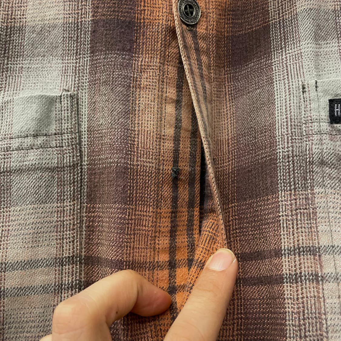 할리데이비슨 디스트레스드 포켓 로고 멀티 체크 셔츠 상품이미지6