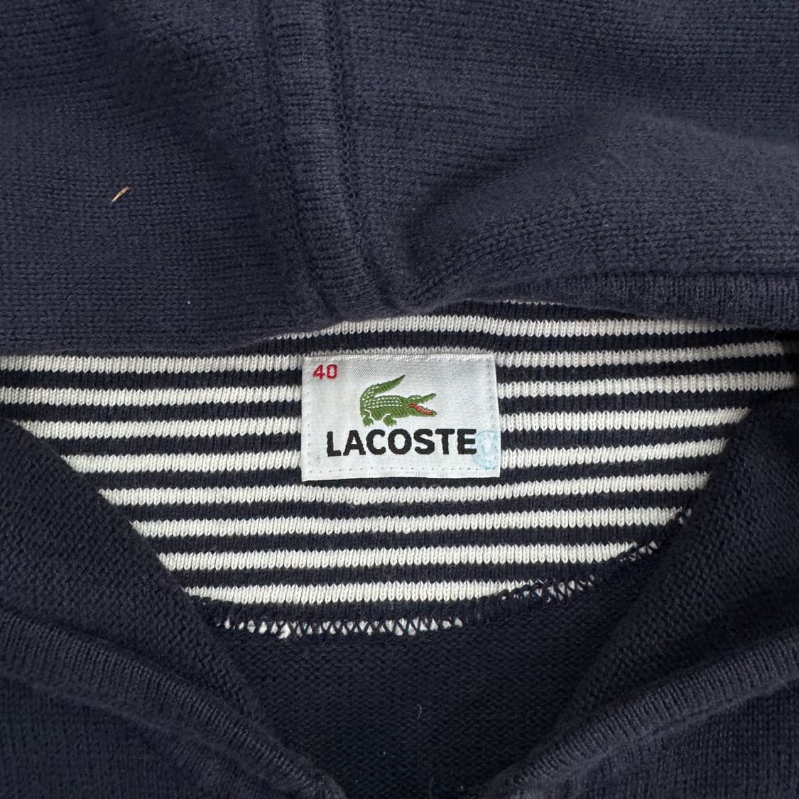 Lacoste 라코스테 스몰로고 네이비 와플니트 후드집업 상품이미지5